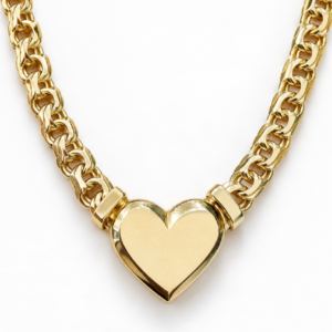 Gargantilla Estilo Chino Cierre Corazon 10K Size 16 Weight 12.7gr