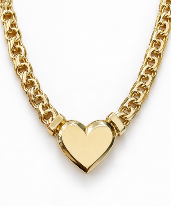 Gargantilla Estilo Chino Cierre Corazon 10K Size 16 Weight 12.7gr