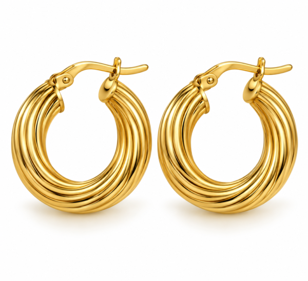 Argollas Trio PromoTorcidas Rayadas Rose 10k Paso 2 Weight