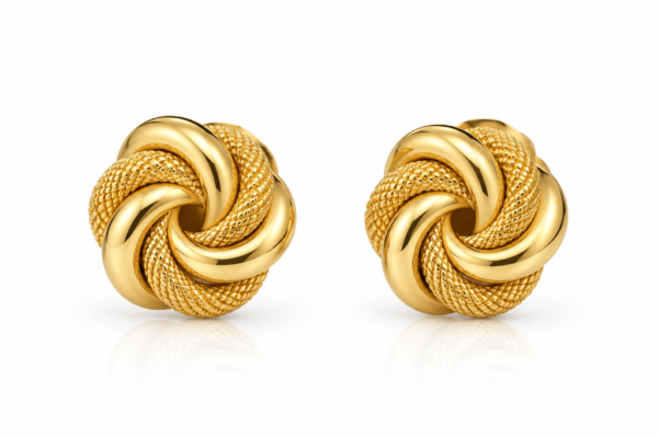 Pendientes Nudo Textura 10k Weight 2.7gr K20535