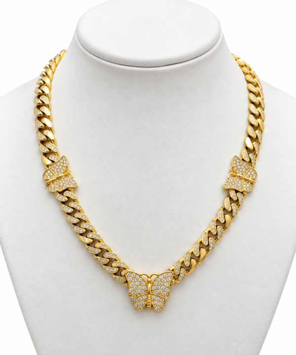 Gargantilla Cuban Link Mariposa Cierre Monaco 14k Weight 33.7gr Size 18