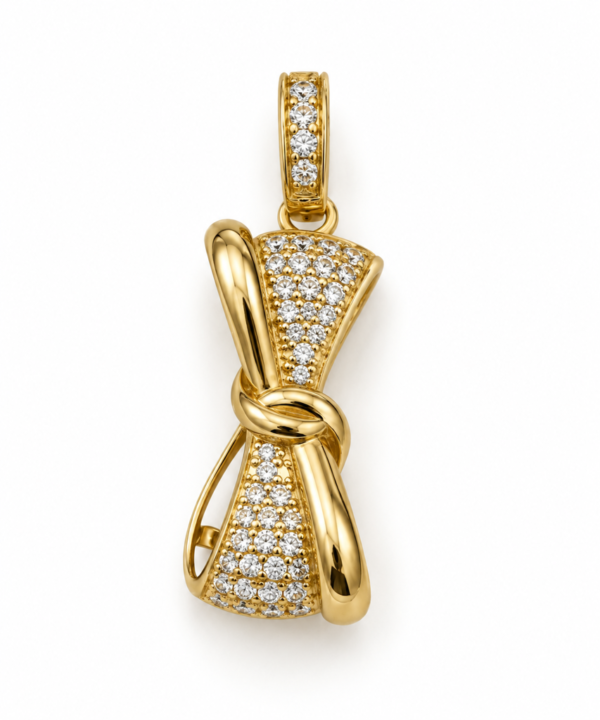 Dije Fancy Lazo CZ 10k Weight 2.5gr