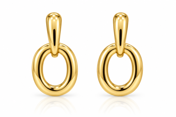 Pendientes Aro liso Rose 14K Weight 6.5 gr
