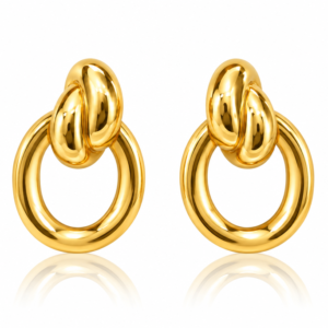 Aretes Fancy O Nudo Cierre Omega 14k Weight 7.6gr
