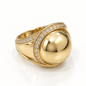 Anillo Fancy Domo Halo  10K Size 8 Weight 3.7gr