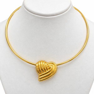 76968254-8cb9-43a7-c569-08df0d4f78be.png Gargantilla Choker Rigido Corazon Textura 10k Weight 8.5gr