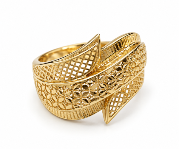 Anillo Fancy  Textura 10K Size 7 Weight 2gr
