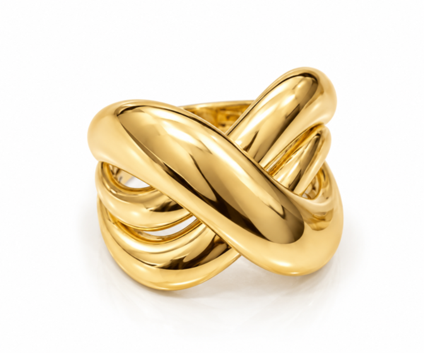 Anillo Fancy Cruzado Buchon 10K Size 8.5 Weight 4.5gr