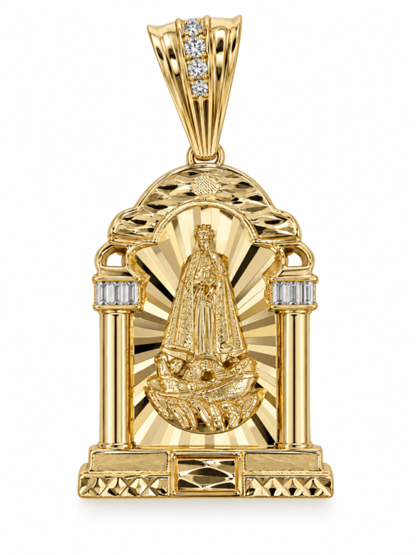 Dije Virgen Caridad Casa 3D Mini 10k Size  Weight 7.6gr K76444