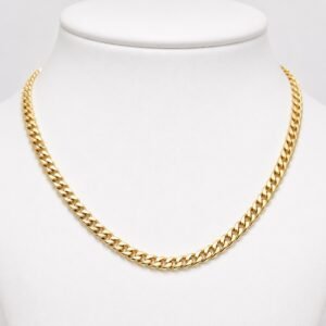 Cadena Cuban Link Semisolida 10k Size 18'' x 4.5mm Weight 11.9gr