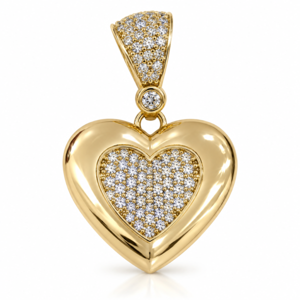 Dije  Corazon Full CZ Centro 14k Weight 5.2gr