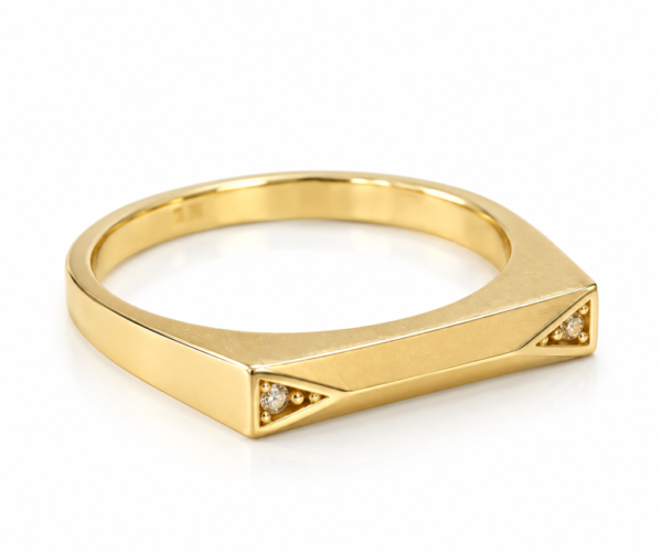 Anillo Rectangulo Pave 10K Size 7 Weight 1.6gr