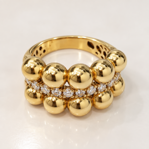9f916a85-7779-42c9-c5fc-08df0d4f78be.png Anillo Fancy Bolas Roxi 10K Size 9.5 Weight 8.7gr