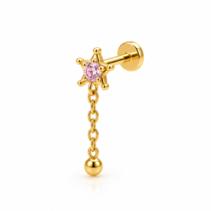 a03f069b-75ba-4bef-1e78-08df1dd5e0a9.png Piercing Tragus Estrella Con Colgante 14k