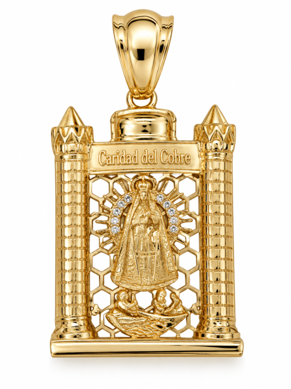 Dije Virgen Caridad Casa 3D Mini 10k  Weight 5.7gr K76248CS