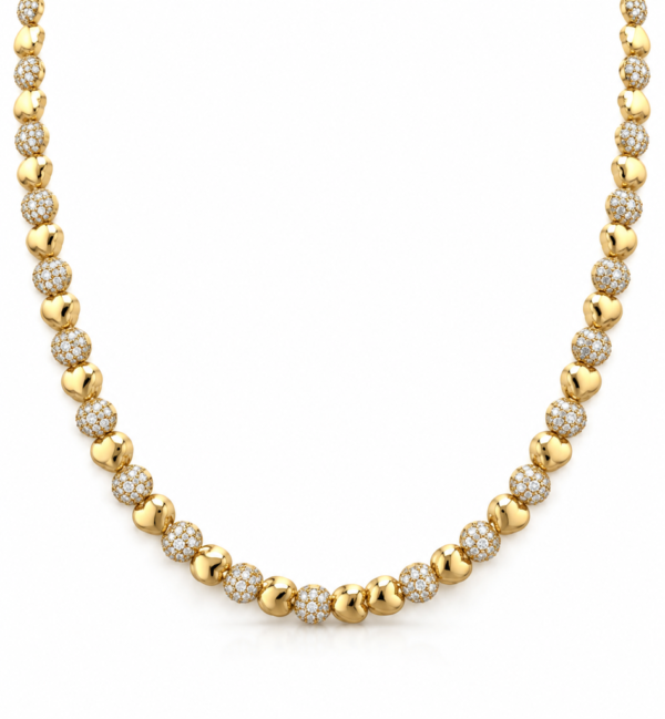 Gargantilla Mix Corazonez CZ 10k Weight 16gr Size 18