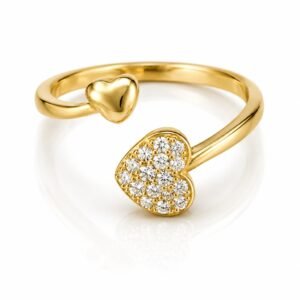Anillo Doble Corazon Rose 10k Size 8'' Weight 2.4 gr