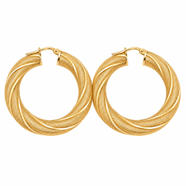 Argollas Nevadas Gruesas YF 14K Weight 8gr