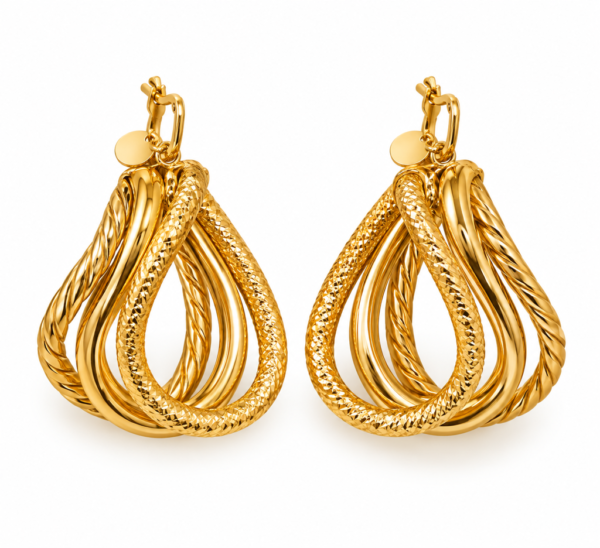 Argollas Triple Fancy Oval 10k Weight 3gr