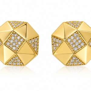 Aretes Geometrico CZ Omega 10k Weight 6.5gr