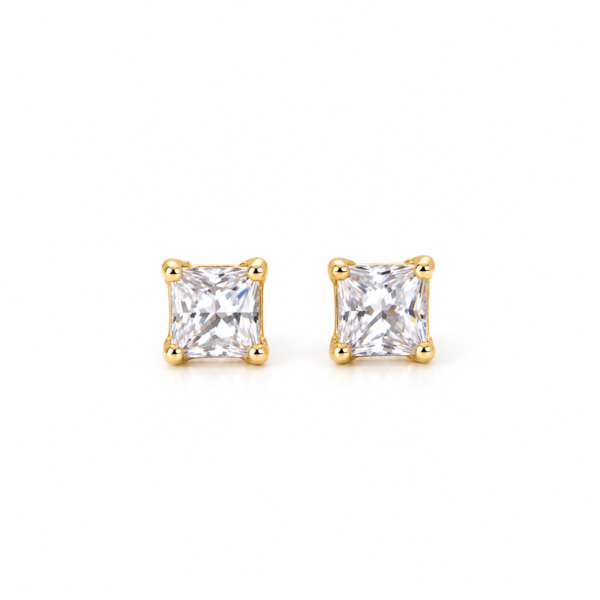 Pendientes Square Piedra Mini 14K 15704
