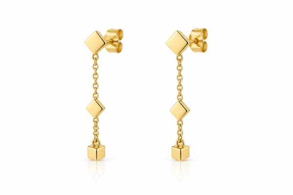 Pendientes Fancy Rose 14K Weight 1.2 gr