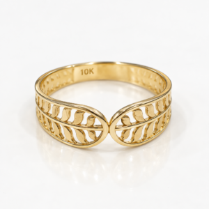 Anillo Fancy Estilo Hoja 10K Size 7 Weight 1.3gr