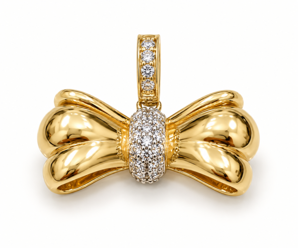 Dije Fancy Lazo CZ 10k Weight 3.4gr