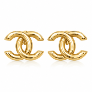 Aretes Omega Estilo Chanel YF 10K Weight 4.5gr