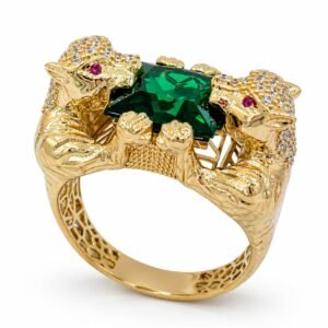 f3ce9f11-2162-460c-b215-08df07680a27.jpeg Anillo Hombre Panther Piedra Verde 10k Size 11 Weight 6.8gr K76419GR