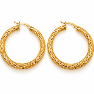 Argollas Corte Diamantado Fancy 10K 4 Weight 3.2gr