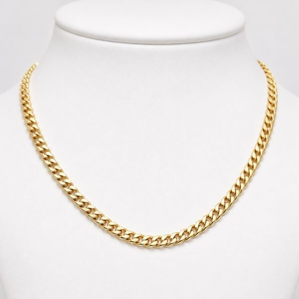 Cadena Cuban Link Semisolida Rose 10k Size 18''x 4mm Weight 10.9gr