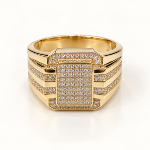 04a0b860-5116-4b20-41ab-08df1dd5e0a9.png Anillo Hombre Full Pave 3 Lineas 10K Size 12 Weight 10gr K76433