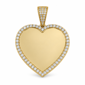 Dije Para Foto Corazon Borde CZ 10K Weight 3.7gr Y