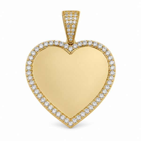 Dije Para Foto Corazon Borde CZ 10K Weight 3.7gr Y