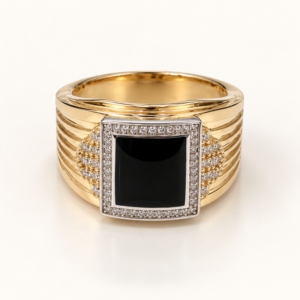 14319bbd-2ef0-458a-41a6-08df1dd5e0a9.png Anillo Hombre Onyx w/CZ Rectangular Jph 10k Size 11 Weight 11gr K76612A