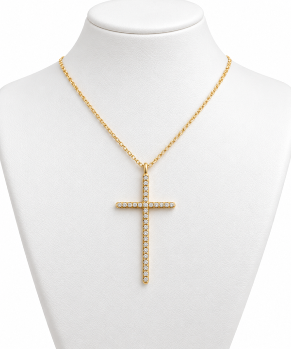 Cadena Elegant Cruz CZ 10k Size 16+ Weight 2.3gr