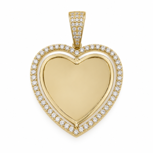 Dije Para Foto Corazon Borde Movible CZ 10K Weight 5.1gr Y