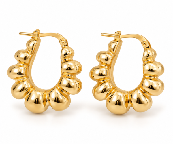 Argollas U Mini Puff Torcido 14k Weight 3.9gr