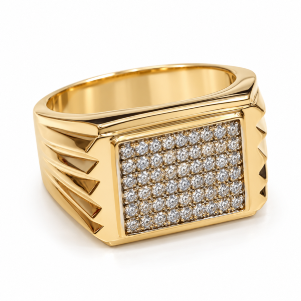 Anillo Hombre Cuadrado CZ 10k Joseph 10k Size 12 Weight 9.3gr K76207