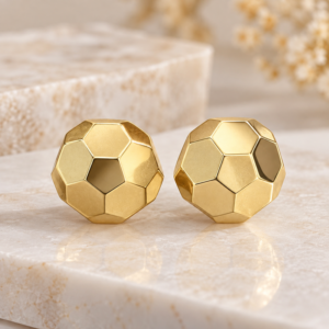 Aretes Geometric Footboll Omega 10k Weight 4.3gr