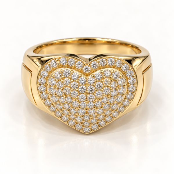 Anillo con corazón pavé blanco Joseph 10k Size 8 Weight 5.3gr K76627S