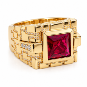 698ac86b-eb5d-4e43-276b-08df1dd5e0a9.png Anillo Hombre Piedra Roja Nugget Joseph 10k Size 12 Weight 11.90gr