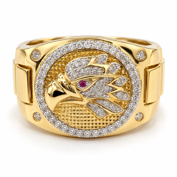 Anillo Hombre Aguila CZ Jph 10k Size 11 Weight 10gr K76162