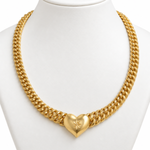 800a30c5-879b-401d-353c-08df1dd5e0a9.png Gargantilla Corte Princesa Corazon R 10K Size 17'' Weight 19.2gr