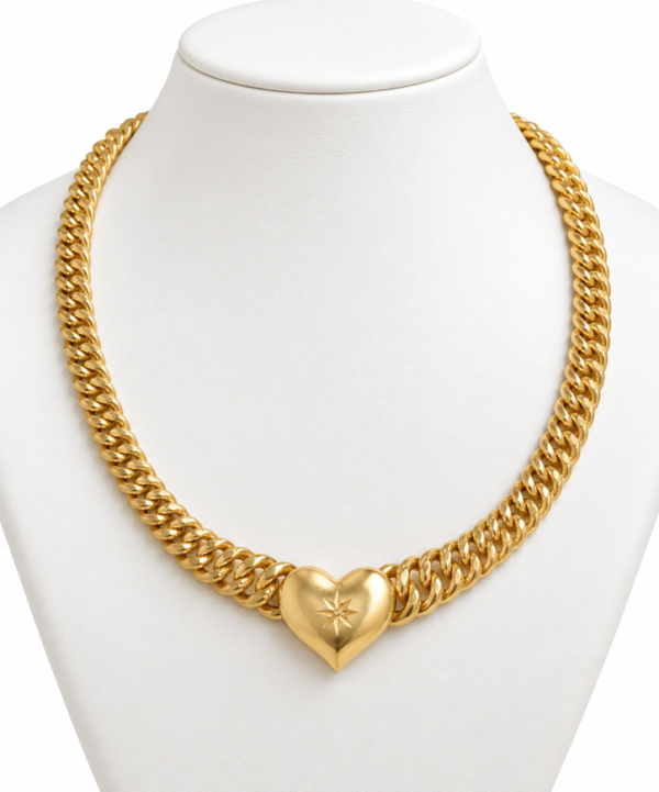 Gargantilla Corte Princesa Corazon R 10K Size 17'' Weight 19.2gr