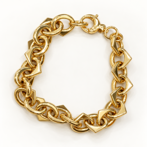 Manilla Open Heart Fancy Chain Joseph 10k Size 7'' x 10.5mm Weight 7.6gr K1068B