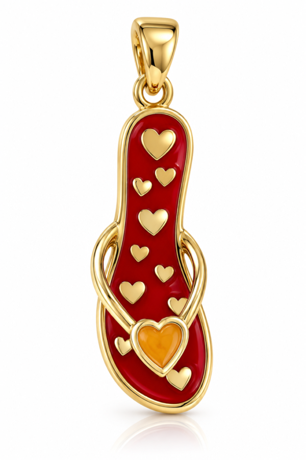 Dije Chancleta Red Mini Heel 14k Weight 1.2gr