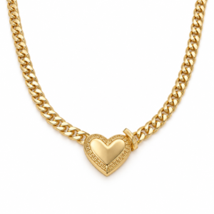 Gargantilla Cuban link Cierre Corazon 10k Size 17'' Weight 7.1gr