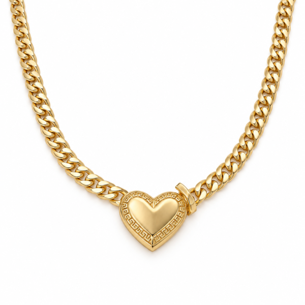 Gargantilla Cuban link Cierre Corazon 10k Size 17'' Weight 7.1gr